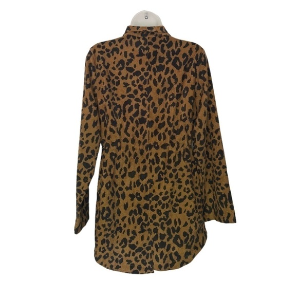 Entro Leopard Print Small Corduroy Jacket Cinches at Waist size Small - Picture 2 of 5